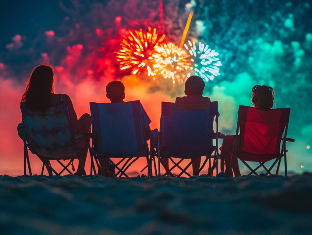 Fireworks on the beach